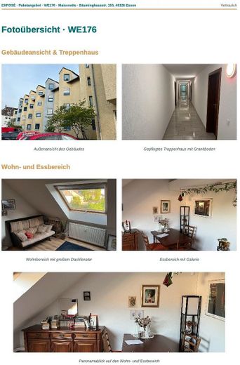 Essen, Altenessen-Süd: provisionsfreie Kapitalanlage 2 Appartements im Paket in Uni / City Nähe – Exposé-Auszug WE176