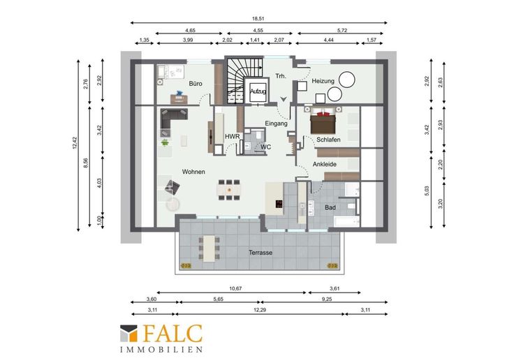 Ihr Wohntraum über den Dächern Coesfelds - Penthouse mit Privatlift und großzügiger Dachterrasse – Grundriss