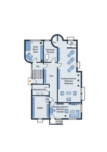 Repräsentatives 2-Familienhaus mit Ausbaupotential in begehrter Wohnlage – UG Grundriss