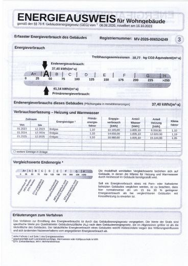 Ostsee / Ferienwohnung in Korswandt – Energieausweis