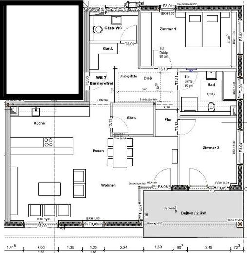 Neue Penthouse-Wohnung mit lichtdurchfluteten Räumen und einem Balkon mit tollem Ausblick – Grundriss