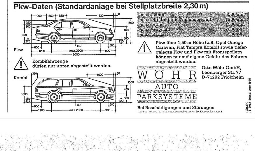 Disponible de inmediato. Plazas de aparcamiento subterráneo en el complejo residencial Reick. Schroeterstraße / Herschelstraße – max. PKW-Abmessungen