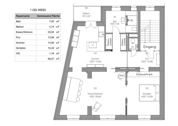 Attraktive 2 Zimmer Wohnung im 1. OG Johannesviertel in Darmstadt – फोटो 14