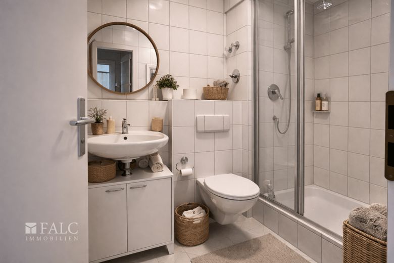 Charmante 2-Zimmer-Wohnung mit Balkon - vermietet und ideal für Kapitalanleger – Badezimmer - Ki