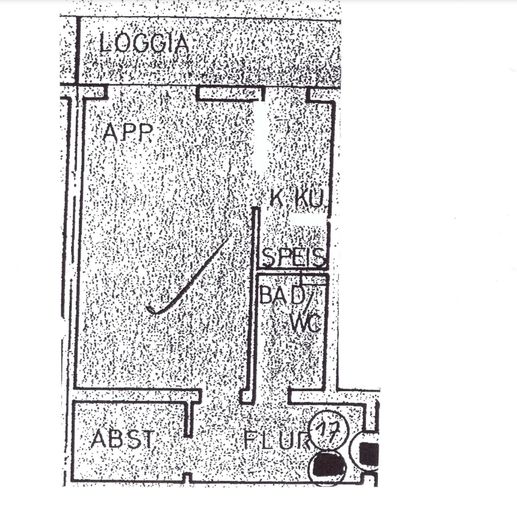 1-Zimmer-Wohnung mit Westbalkon – Grundriss
