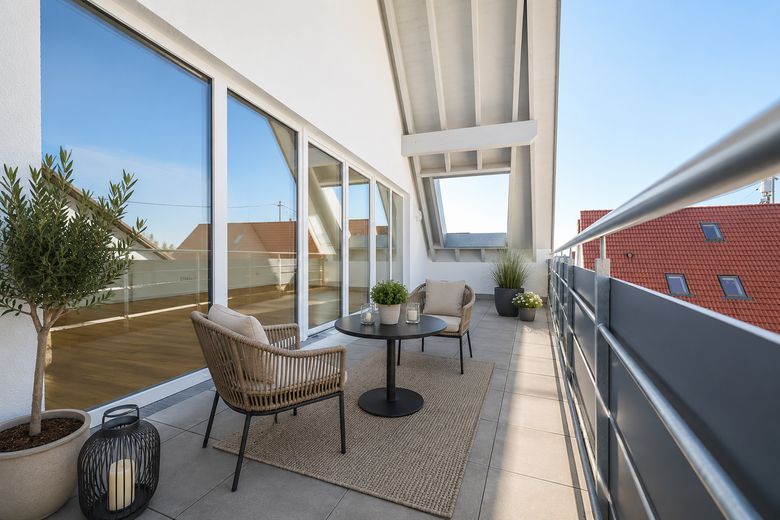 Großzügige 3-Zimmer Eigentumswohnung in Krumbach | Neubau mit Balkon & Aufzug (W9) – Virtuell möbliert