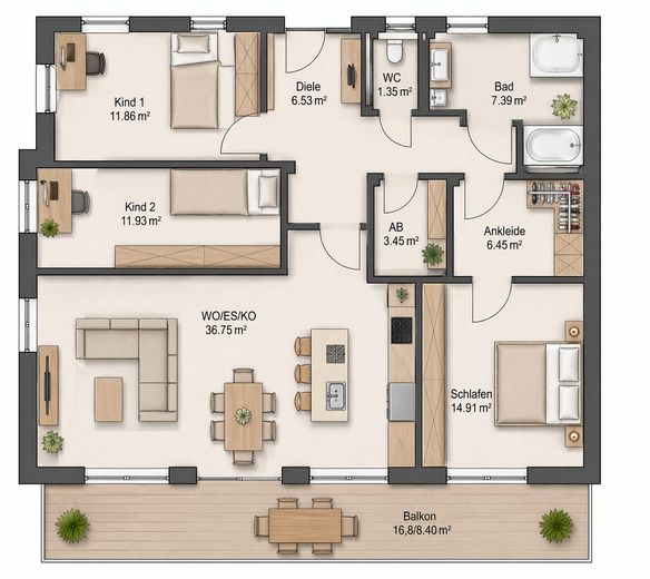 Moderno appartamento di 4 locali al piano terra | Casa ad alta efficienza energetica A+ – Photo 2