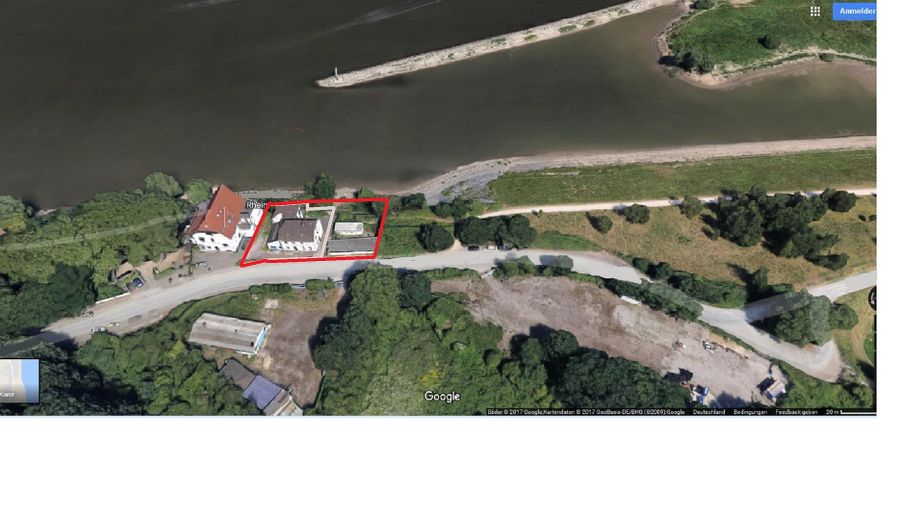 ESCLUSIVA POSIZIONE DIRETTA SUL RENO CON TERRENO EDIFICABILE CON FABBRICATI ESISTENTI – Direkte Rhein-Ufer-Lage