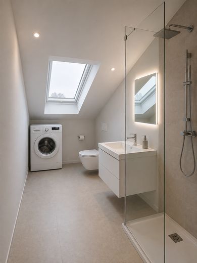 MAISON 2 I Dernier étage en première occupation : 2 pièces, balcon et cuisine équipée – Visualisierung Bad