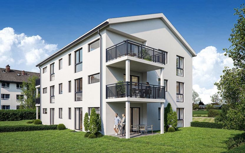 Erstbezug: Barrierefreie Neubauwohnung im 1. OG mit großem Balkon in ruhiger Lage an der Elz (W6) – Außenansicht