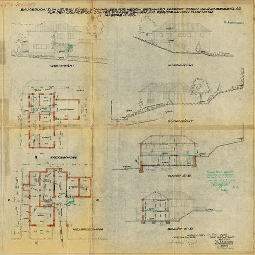 Grundriss Bauantrag 1958