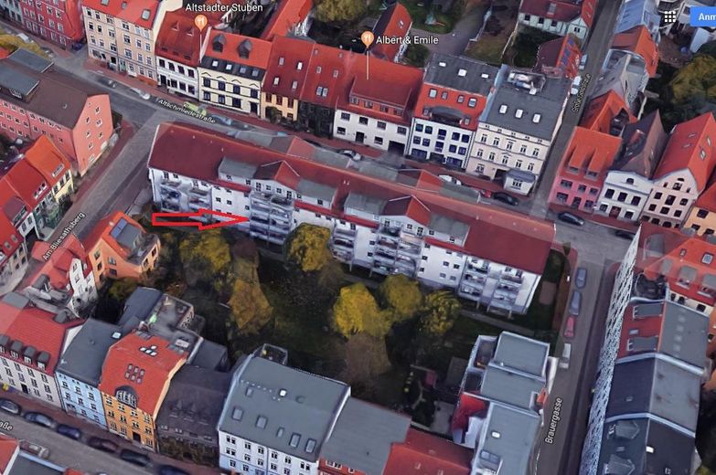 Sonnige 2-Zimmer-ETW, Balkon, 1.Etage, östl. Altstadt, v.privat – Vogelperspektive