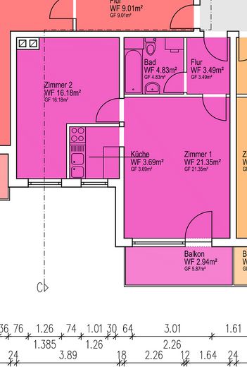 Attratitve 2-Zimmer-Wohnung in Welsleben/Bördeland – Grundriss