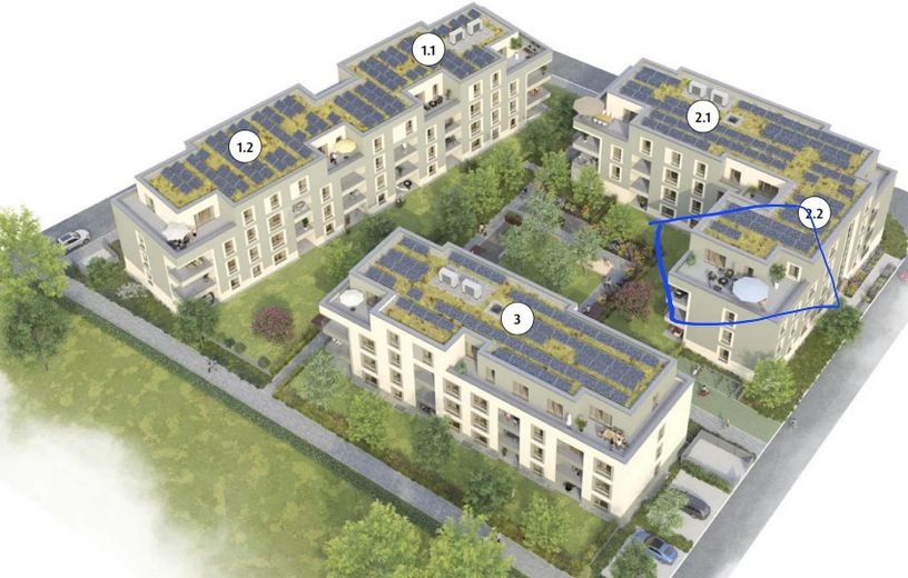 Exklusives Penthouse mit 4 Zimmern und Dachterrasse in Maintal | Neubau Erstbezug – Visualisierung Anlage