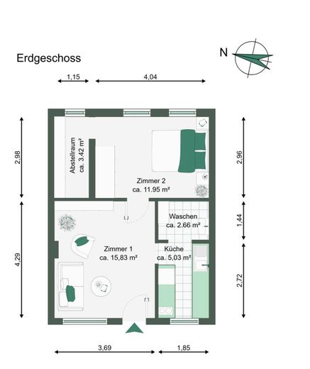 Grundriss Gartenbungalow