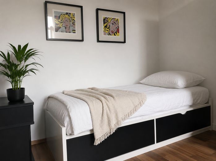 Gemütliches, helles WG-Zimmer in Mannheim | voll ausgestattet | 490 € Warmmiete!!! – Bett