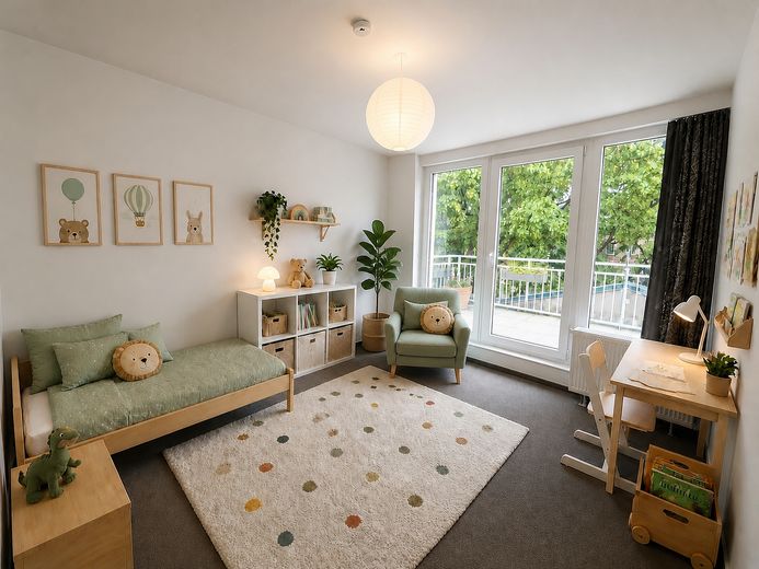 Bellissimo e accogliente appartamento mansardato con 3 locali, balcone e garage sotterraneo – Kinderzimmer