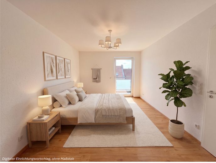 Nuovo attico con terrazza sul tetto a Meppen-Esterfeld, 118 m² – Schlafen 2 Eltern visualisiert