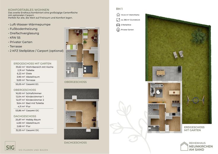 Neubau 3 domów szeregowych w Neunkirchen am Sand – Photo 4