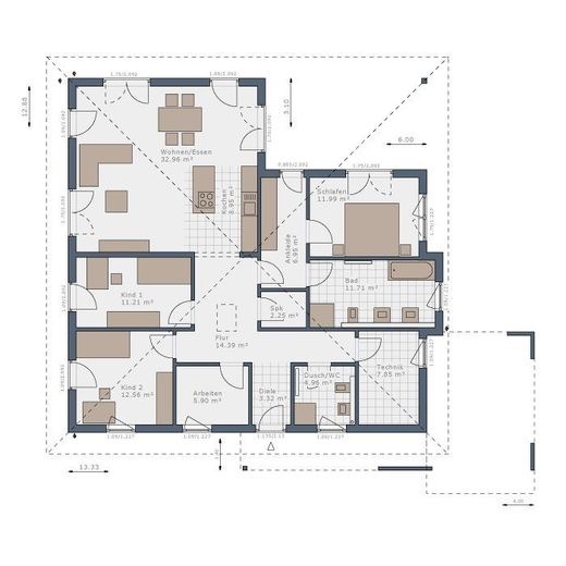 Exklusiv für Sie - Verwirklichen Sie Ihren Traum vom Eigenheim mit Schwabenhaus – Grundriss Erdgeschoss
