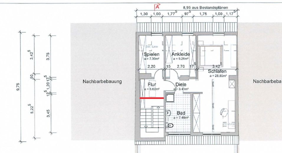 Grundriss alte Raumbezeichnung