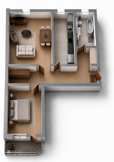 Zentral &amp; idyllisch 2 Zimmer mit Loggia, Blick ins Grüne – Grundriss