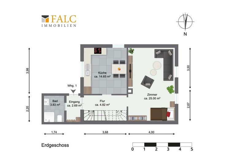 Mehr Raum als man denkt - kleines Haus, großes Grundstück – Grundriss EG