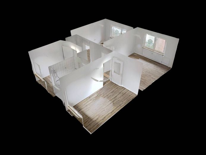 Tee aufbrühen, Füße hochlegen, Kaltmiete sparen: Moderne 2-Zimmer-Wohnung mit BALKON – 3D-Ansicht Grundriss