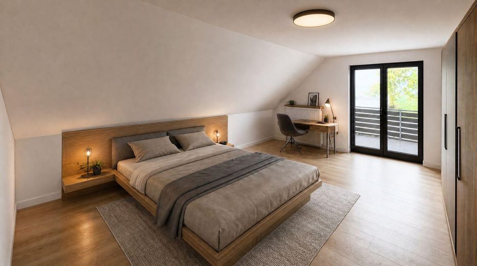 Vielseitiges Mehrfamilienhaus mit 3 Einheiten & attraktivem Baugrundstück – Schlafzimmer DG