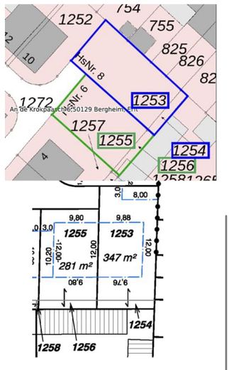Zwei voll erschlossene Baugrundstücke in Bergheim Niederaußem - PROVISIONSFREI - Preise bereits ab – Baufenster 12 x 9,76/9,8 m