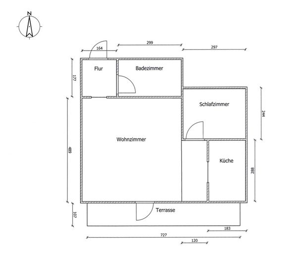 Ristrutturato con finiture di pregio: appartamento di 2,5 locali con terrazza e posto auto – Grundriss