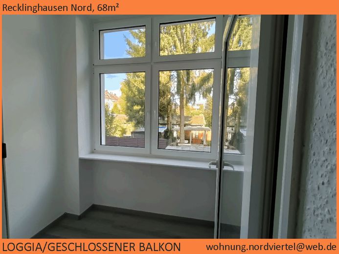 Nordviertel, schöne 68m²-Wohnung im 1.OG, saniert – geschlossener Balkon