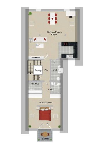 RENDITESTARK! Neubau-MFH mit 6 Wohneinheiten, 6 Stellplätzen &amp; Aufzug in Top-Lage von Kerpen – Grundriss DG-Wohnung