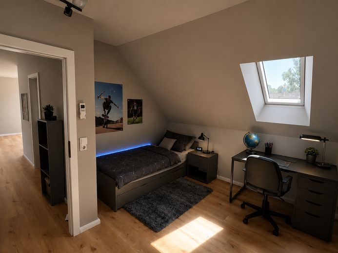 Moderne 4 Zimmer DG Wohnung mit Garten in ruhigem gehobenen Wohngebiet – SZ2
