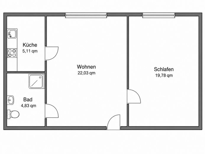 Erstbezug nach Renovierung: Gemütliche 2 Zimmer Wohnung mit eigenem Eingang und Garten in Gültlingen – Grundriss