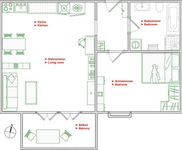 Grundriss der Wohnung