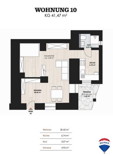 Wohnen im "Bergschloss"
attraktive 1-Zimmer Wohnung in Mistelbach. – 101010