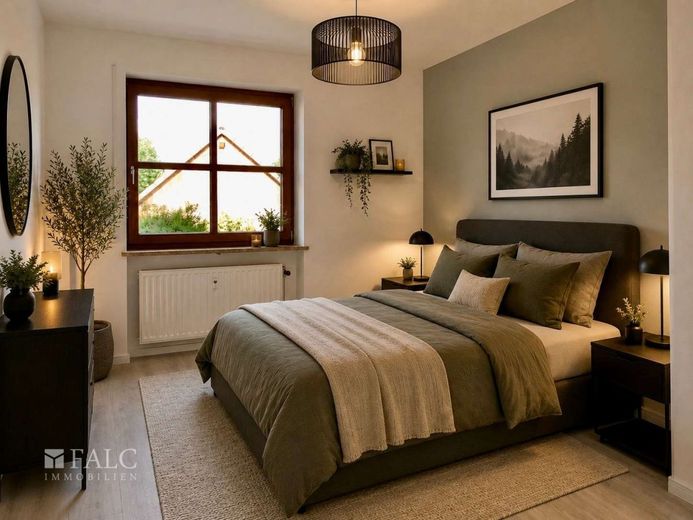 Einfach Mehr: Großzügige 4-Zimmer-Wohnung über 2 Ebenen | 217 m² Wfl | Einliegerwohnung - Tegernheim – Schlafzimmer 2 von 3 (Einrichtungsbeispiel)