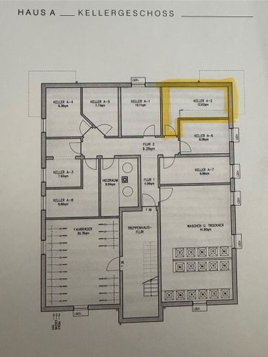 Grundrissplan KG Raum2 für Whg