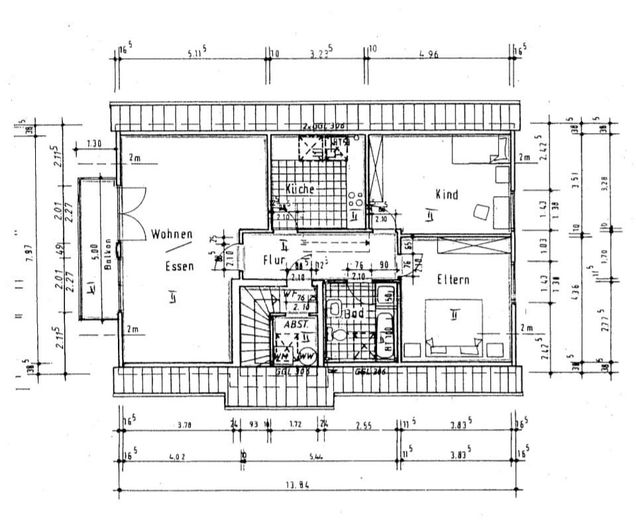 3-Zimmer-Wohnung im Zweifamilienhaus in ruhiger Wohnlage – Grundriss