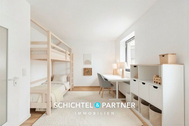 Hulsberg | Vermietetes Reihenhaus mit fünf Etagen, Garten und Garage – S&amp;P | Kinderzimmer (digitales Staging)