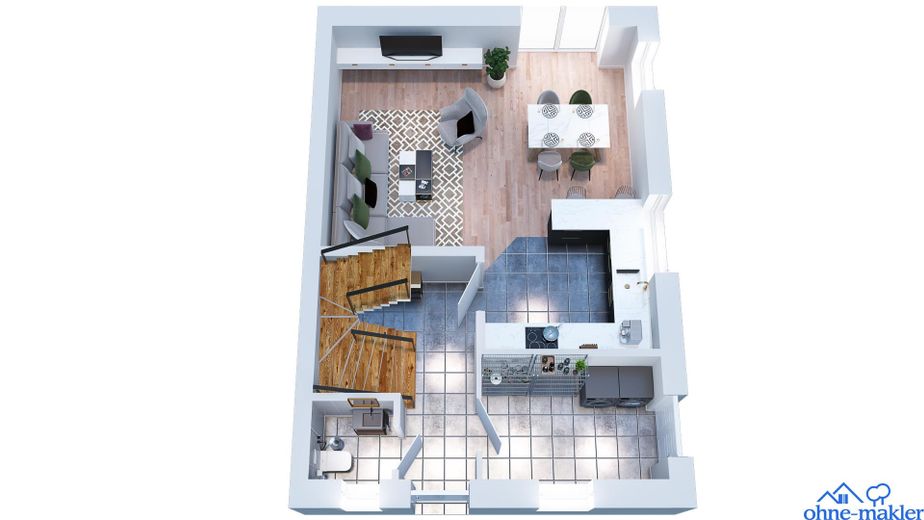 NEUBAU I ERSTBEZUG ! EXKLUSIVE DOPPELHAUS / DOPPELHAUSHÄLFTE in SELSINGEN, Nähe Zeven ! – 3D Ansicht EG