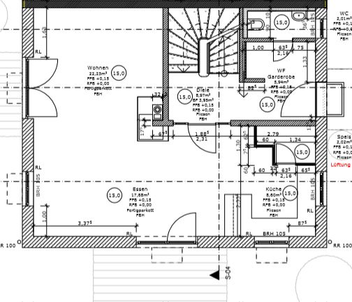Near Simmerleinplatz: As-new, bright XXL semi-detached house, upscale features, KFW70 standard, with fitted kitchen – Grundriss EG