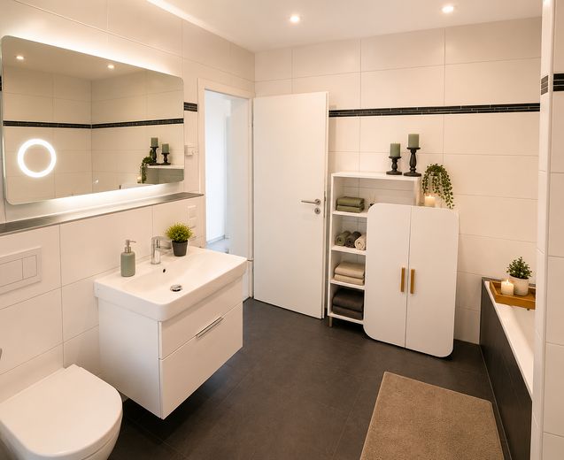 Premium-Gartenwohnung | Voll möbliert | 15 Min. bis Frankfurt – Bad