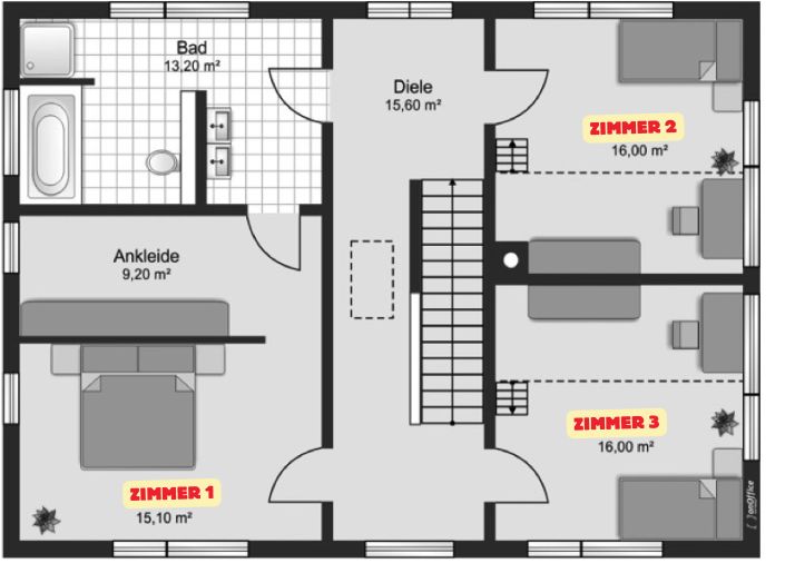 2 moderne WG-Zimmer in Tutzing – Bahnhof, Garten und Homeoffice – OG mit See und Bergblick