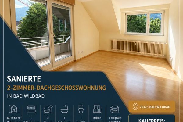 Zentrale 2-Zimmer Dachwohnung mit Balkon
