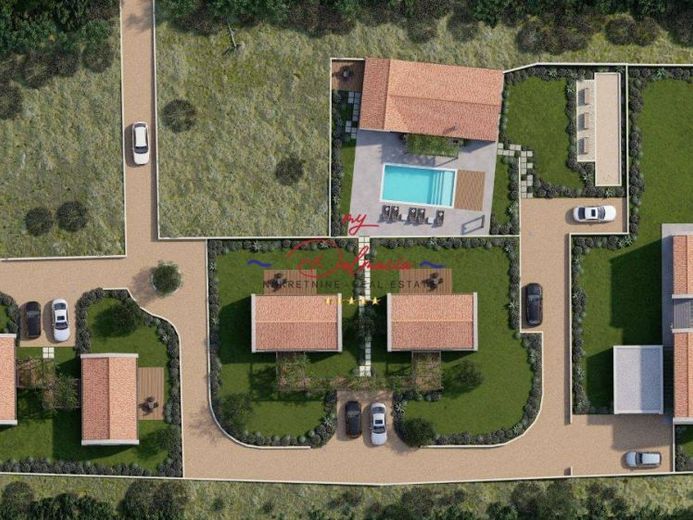 Skradin/Bićine, Bauland+4 Projekte Steinhäuser mit Pool – Foto 1