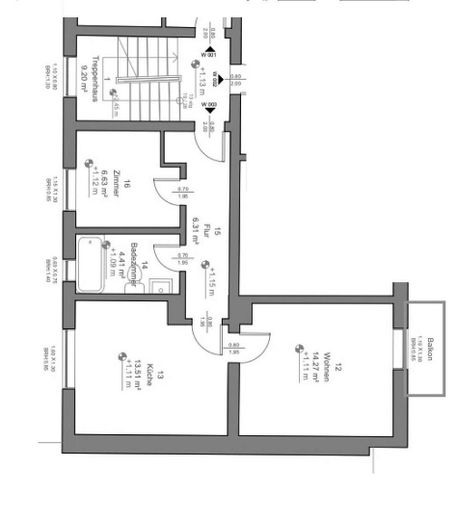 Frisch sanierte, moderne 2-Zimmerwohnung in Schwandorf-Ettmannsdorf – Grundriss