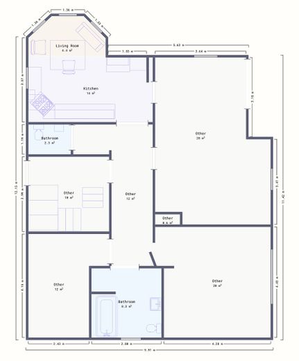 Top 3-Zimmer-Wohnung mit 102qm, ruhig, EBK, Garage, 92280 Kastl, Garten, auf Wunsch möbliert – Grundriss
