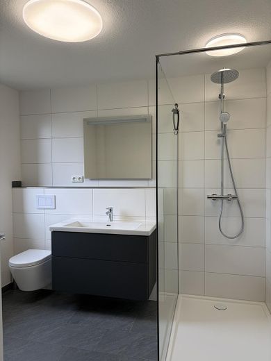 Komplett renoviertes Zweifamilienhaus 160 qm, in ruhiger Alleinlage mit großem Grundstück – Bad EG